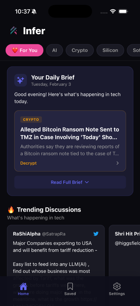 Infer App - Home Feed